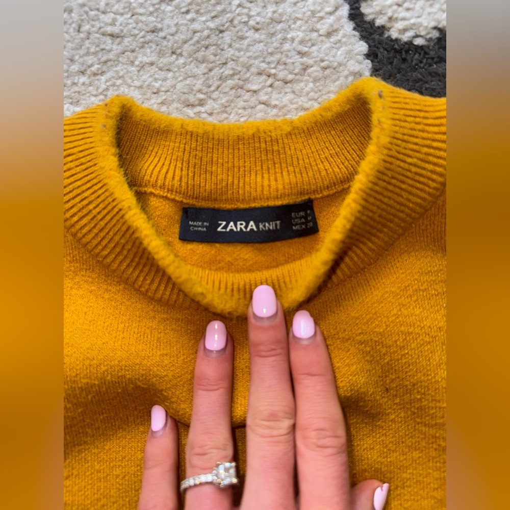 Zara Trafaluc Mustard Yellow Mock Neck - Picture 3 of 6